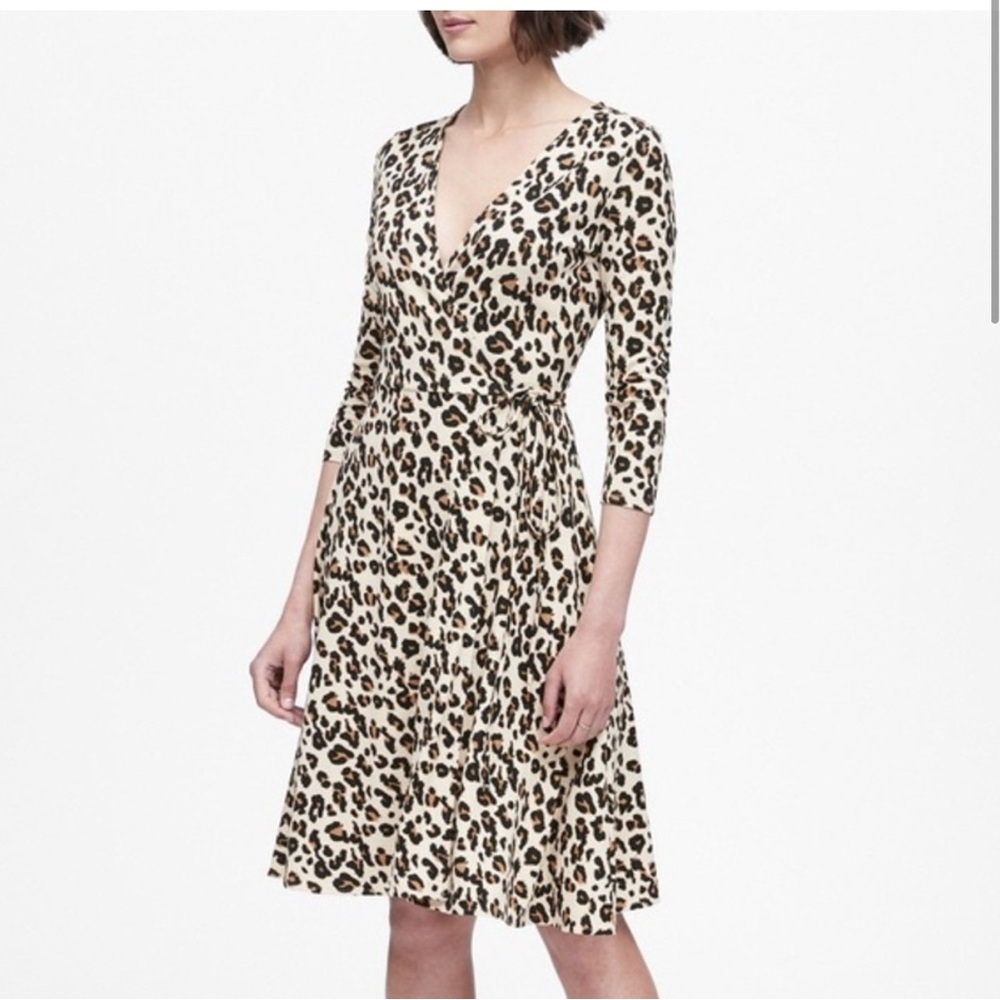 Banana Republic Leopard Wrap Dress